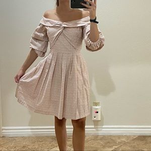 Chriselle x J.O.A off the shoulder dress